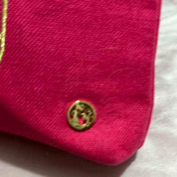 Vibrant Pink Cosmetic Bag with Golden Text - Picture 6 of 8